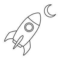 Razzo che vola verso la Luna