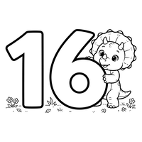 Cute Dinosaur Number 16