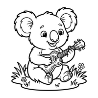 Musikalisk Koala i Gräset