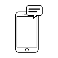 Smarttelefon med meldingsboble