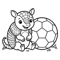 Cute Armadillo with Soccer Ball