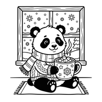 Hyggelig Vinterpanda med Varm Kakao