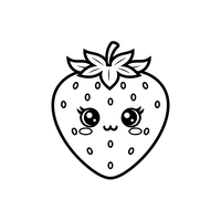 Personagem Morango Kawaii