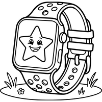 Lächelnde Sternen-Smartwatch auf Gras