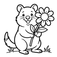 Hamster Fofo com uma Flor