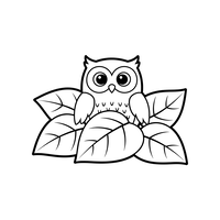 Mignonne Chouette Parmi Les Feuilles