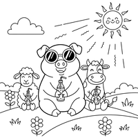 Boerderijdieren Genieten van Zomerdrankjes