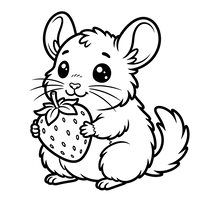Mignon Hamster avec une Fraise