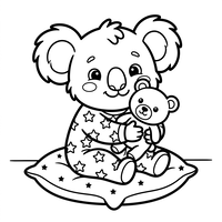 Bebé Koala con Osito de Peluche