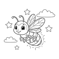 Luciérnaga Feliz en el Cielo Nocturno