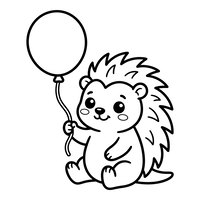 Landak Lucu dengan Balon