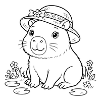 Capivara Fofa com Chapéu de Sol