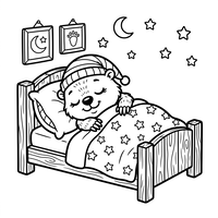 Osito durmiendo en la cama