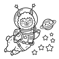 Lhama Astronauta no Espaço