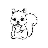 Écureuil Mignon avec Gland