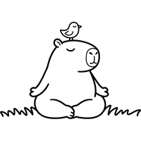 Capibara Meditando con Pájaro
