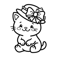 Anak Kucing Lucu dengan Topi Mewah