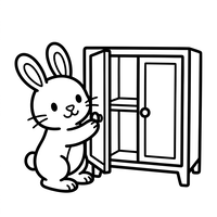 Curious Bunny and the Cabinet