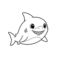 Tubarão Bebê Fofo Sorrindo