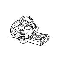 Caracol DJ con tocadiscos
