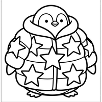 Pingouin Joufflu en Doudoune Étoilée