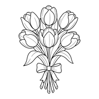 Bouquet de Tulipes avec un Ruban