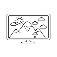 Paesaggio Amichevole su un Monitor