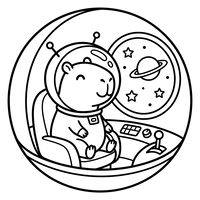 Astronaut Capybara i rummet