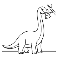 Glad Brachiosaurus som spiser et blad