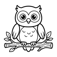 Cute Owl on a Branch
