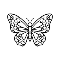 Verträumter Schmetterling mit Herzen