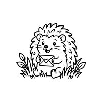 Süßer Igel mit Liebesbrief