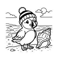 Burung Lucu dengan Kupluk di Pantai