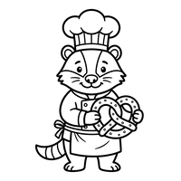 Koch-Waschbär mit einer Brezel