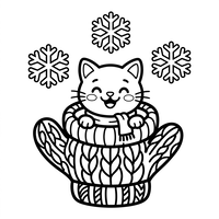 Süßes Kätzchen im Winterfäustling