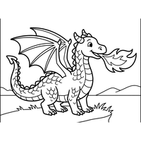 Dragon zâmbitor care suflă foc