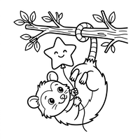 Lemur Lucu dengan Balon Bintang