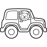 Singa Lucu Mengemudi Mobil