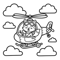 Fuchspilot im Hubschrauber