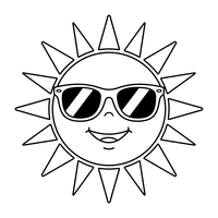 Sol sonriente con gafas de sol