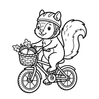 Squirrel Riding a Bicycle with Acorns
