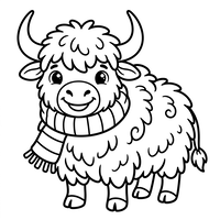 Dolce yak fluffy con sciarpa