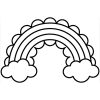 Speelse Geschulpte Regenboog met Wolken