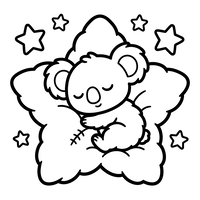 Sleeping Koala on a Star Cloud