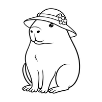 Cute Capybara in a Hat