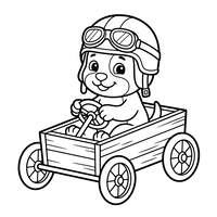 Puppy Aviator in a Toy Car