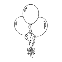 Three Party Balloons with a Bow