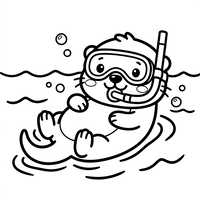 Diving Sea Otter in the Ocean