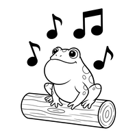 Grenouille Chantante sur une Bûche