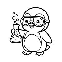 Scientist Penguin with Diving Goggles